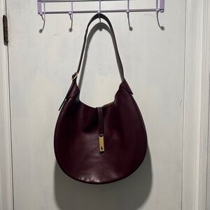 Polo by Ralph Lauren Burgundy Leather Shoulder Bag